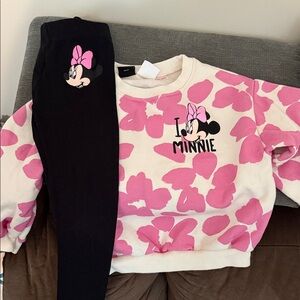 Zara Kids Minnie Mouse Pink and Black Matching Set